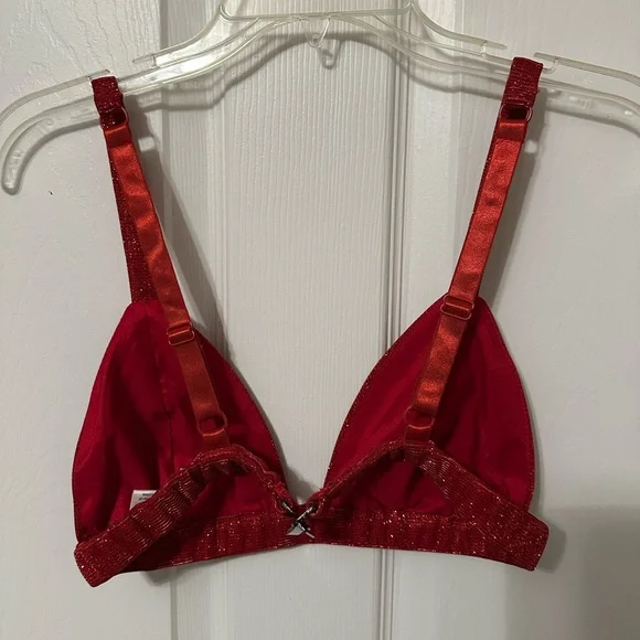 SLA The Label Red Glitter Suit Set 3 pcs Blazer Bra pants - Picture 4 of 12